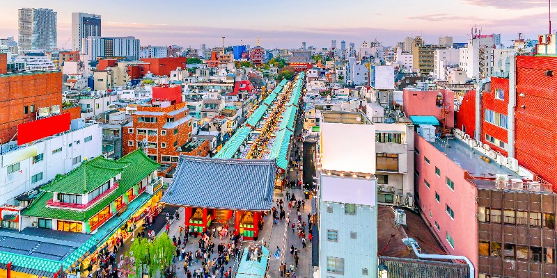 Top view of Asakusa area
