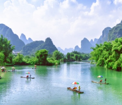 Bamboo Rafting on Yulong River