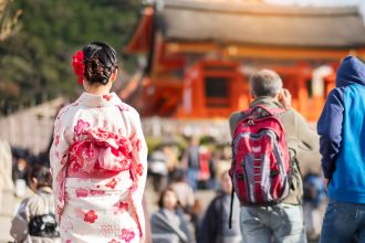 Lady with  traditional kimono