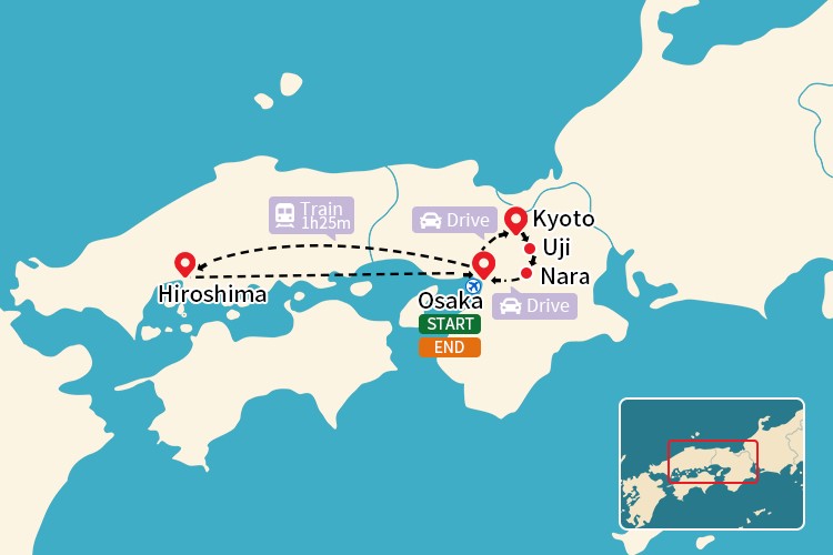 Japan Kansai Tour with Uji & Hiroshima