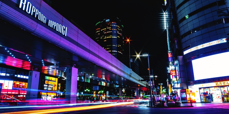 A night neon street in Roppongi
