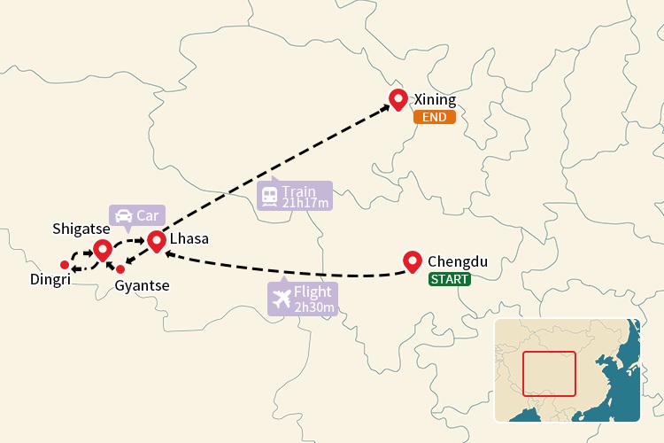 Discover Tibet map