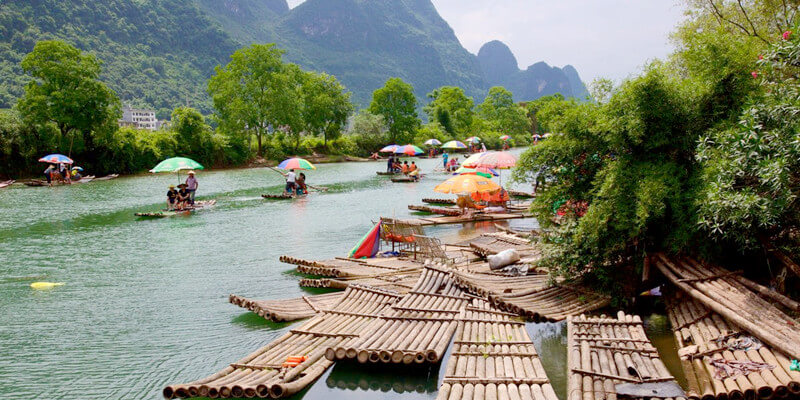 Bamboo Rafting on Yulong River