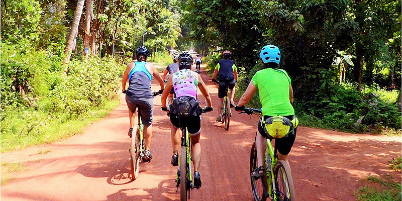 Cycling along Mekong River