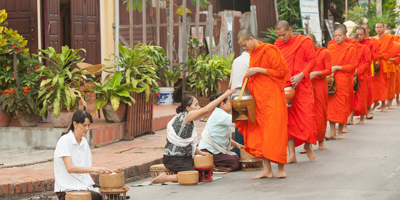 Alms giving ceremony