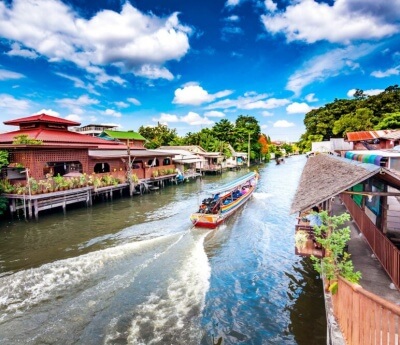Long-tail Boat on Ancient Canals of Thonburi