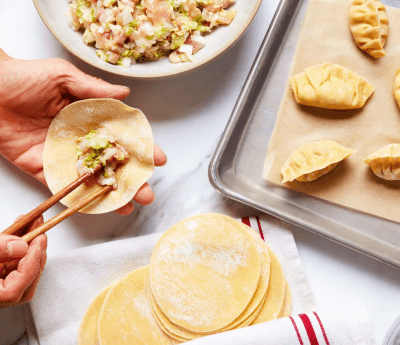 Making dumplings at a local home